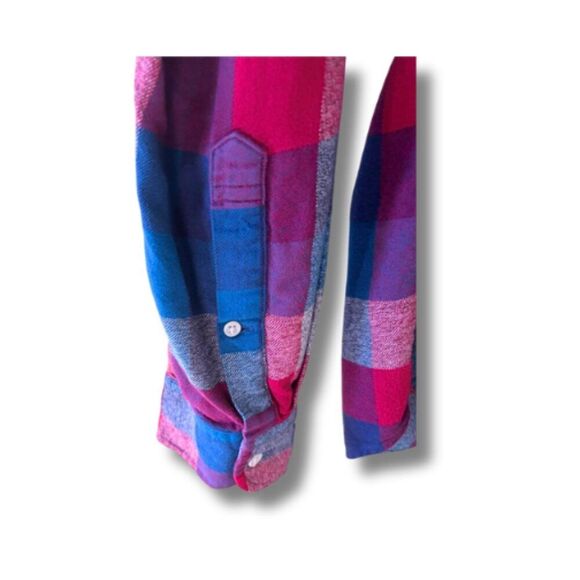 J. Crew Men Button Down Slim Flannel Shirt Size M Long Sleeve Casual - Picture 6 of 7